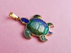 jwg Vintage 70s cloisonne emaille schildpad ketting hanger, Sieraden, Tassen en Uiterlijk, Antieke sieraden, Verzenden, Overige materialen