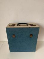 Vinyl platen koffer vintage blauw, Muziek en Instrumenten, Behuizingen en Koffers, Gebruikt, Ophalen of Verzenden