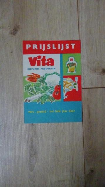 Oude prijslijs Vita diepvries-produkten beschikbaar voor biedingen