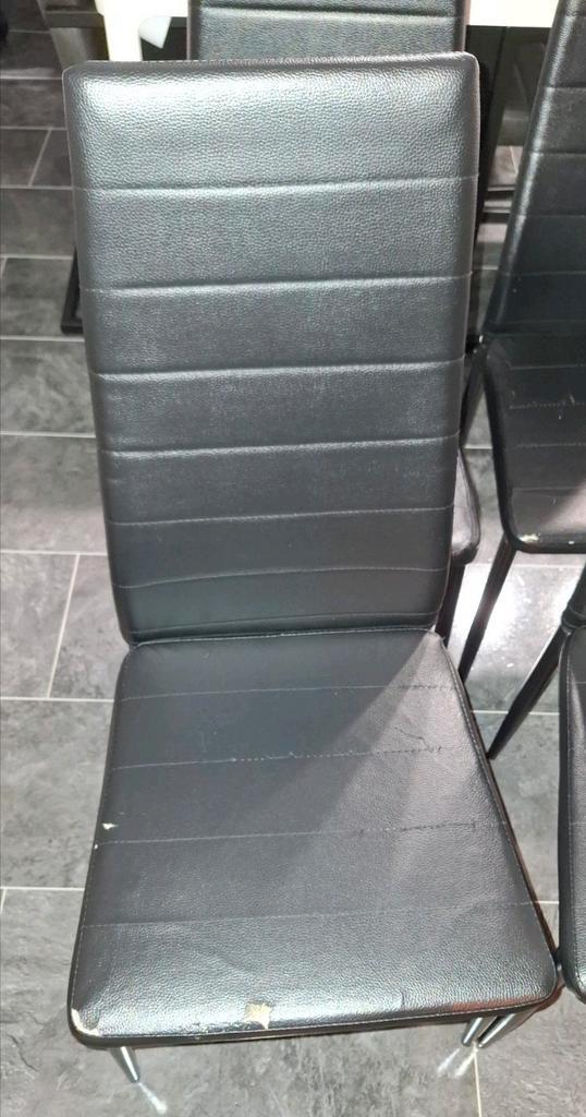 Eetkamerstoelen gebruikt, Huis en Inrichting, Stoelen, Gebruikt, Vier, Overige materialen, Zwart, Ophalen