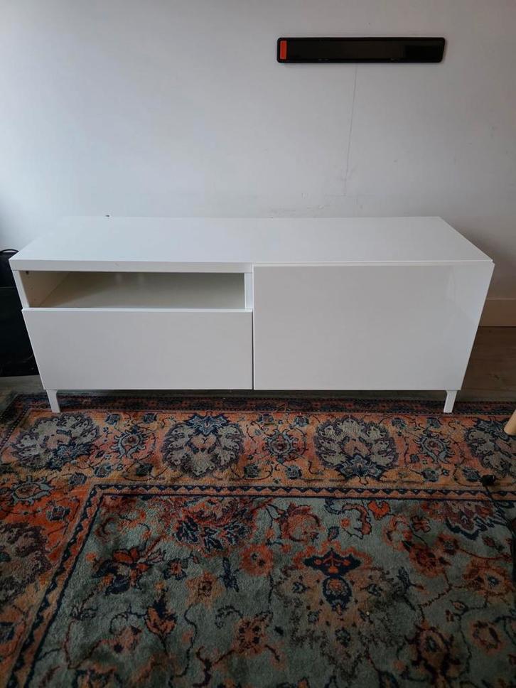 Ikea Besta kast 120cm met deurtje, lade en poten, Huis en Inrichting, Kasten | Televisiemeubels, Zo goed als nieuw, Minder dan 100 cm