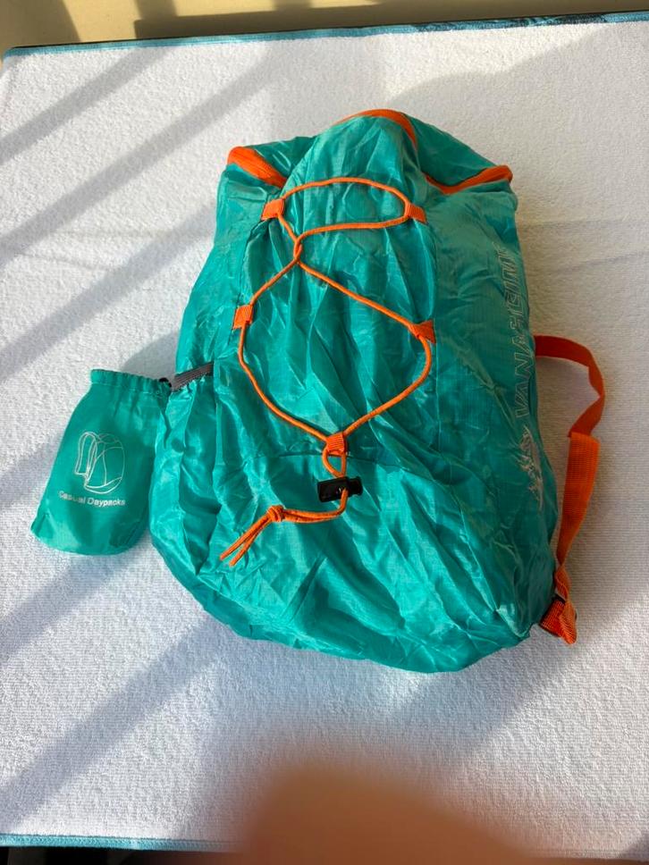 Nieuwe, aqua blauw opvouwbare rugzak, Sieraden, Tassen en Uiterlijk, Tassen | Rugtassen, Nieuw, Waterdicht, Ophalen of Verzenden