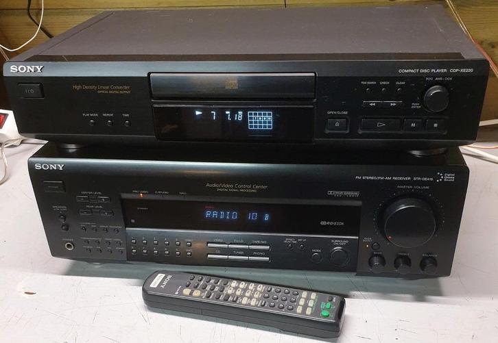 Sony set receiver str-de415 + cd speler cdp-xe220 + remote, Audio, Tv en Foto, Stereo-sets, Ophalen of Verzenden