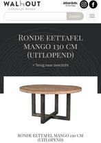 Mango Houten Eettafel Rond 130cm - Zo Goed Als Nieuw, 100 tot 150 cm, Rond, Ophalen of Verzenden, Zo goed als nieuw