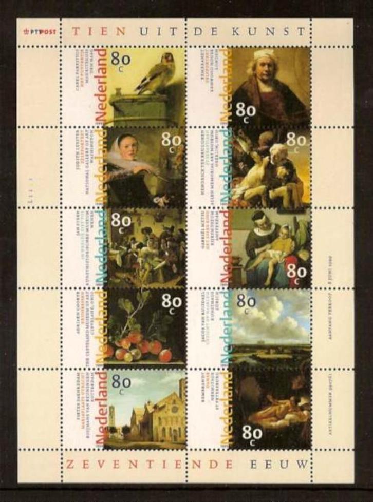 Nederland NVPH nr 1826/35 postfris Ned. Schilderkunst 1999, Postzegels en Munten, Postzegels | Nederland, Postfris, Na 1940, Verzenden