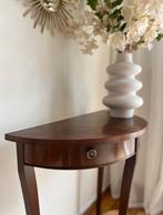 Vintage mahonie halve maan wandtafel / halfronde haltafel, Huis en Inrichting, Tafels | Sidetables, Ophalen, 50 tot 100 cm, Zo goed als nieuw