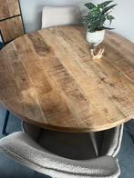 Ronde eethoek Mango hout, Huis en Inrichting, Tafels | Eettafels, 100 tot 150 cm, Rond, Zo goed als nieuw, Vier personen