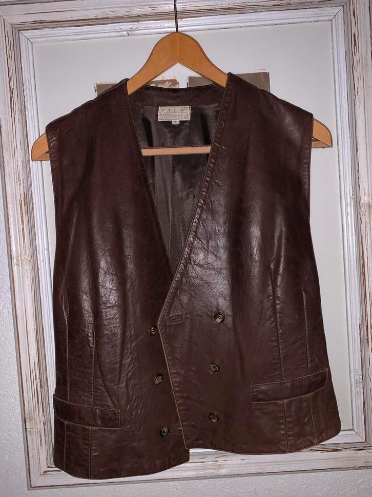 Bruin Leren Bodywarmer PAUW AMSTERDAM maat M, Kleding | Dames, Bodywarmers, Gedragen, Maat 38/40 (M), Bruin, Ophalen of Verzenden