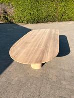 Eiken eettafel model kiezel , leaf , stone, 100 tot 150 cm, -, -, Eikenhout