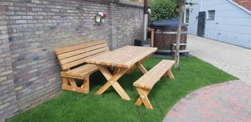 picknicktafel met losse banken DOUGLAS HOUT beschikbaar voor biedingen