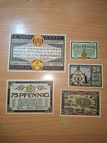 Duits Notgeld Lingen Noodgeld  beschikbaar voor biedingen
