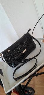 Vintage zwarte lak schoudertas, Ophalen of Verzenden, Zo goed als nieuw, Zwart, Leer