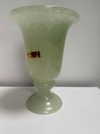 Vintage transparante groene Albasten Vaas - Herna Spanje, Steen, Ophalen of Verzenden, Zo goed als nieuw, Minder dan 50 cm