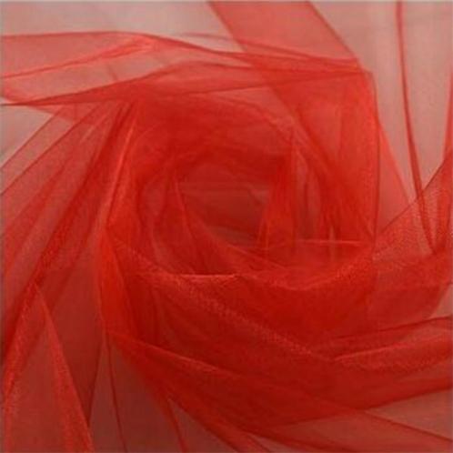 Nieuw, organza rood, glanzend. 5 m - 48 cm, Hobby en Vrije tijd, Overige Hobby en Vrije tijd, Nieuw, Verzenden