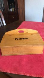 Oude houten schoenpoetsdoos, Huis en Inrichting, Woonaccessoires | Kisten, Gebruikt, Minder dan 50 cm, Ophalen of Verzenden, Minder dan 50 cm