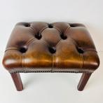 Chesterfield voetenbankje / hocker, Huis en Inrichting, Minder dan 50 cm, Gebruikt, Leer, Ophalen of Verzenden