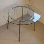Salmi Vintage Glazen Eettafel Space Age Design, Huis en Inrichting, Tafels | Eettafels, Space Age, Gebruikt, 50 tot 100 cm, Rond