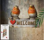 Welkombord Roodborstjes hout, Ophalen of Verzenden, Nieuw