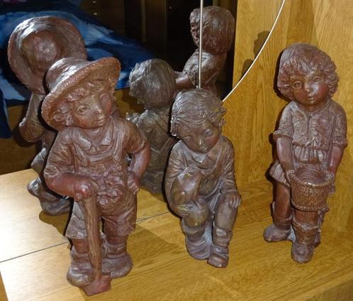 3 zware mooie grote kinderbeelden - Gesigneerd met NAM.VERB, Antiek en Kunst, Kunst | Beelden en Houtsnijwerken, Ophalen