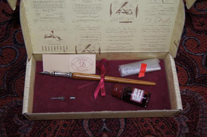 Kaligraffie setje, Antiek en Kunst, Curiosa en Brocante, Ophalen of Verzenden