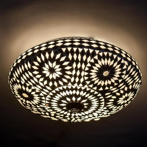 Verschillende Oosterse glasmozaiek plafonnaire plafondlamp, Huis en Inrichting, Lampen | Plafondlampen, Nieuw, Glas, Metaal, Ophalen of Verzenden