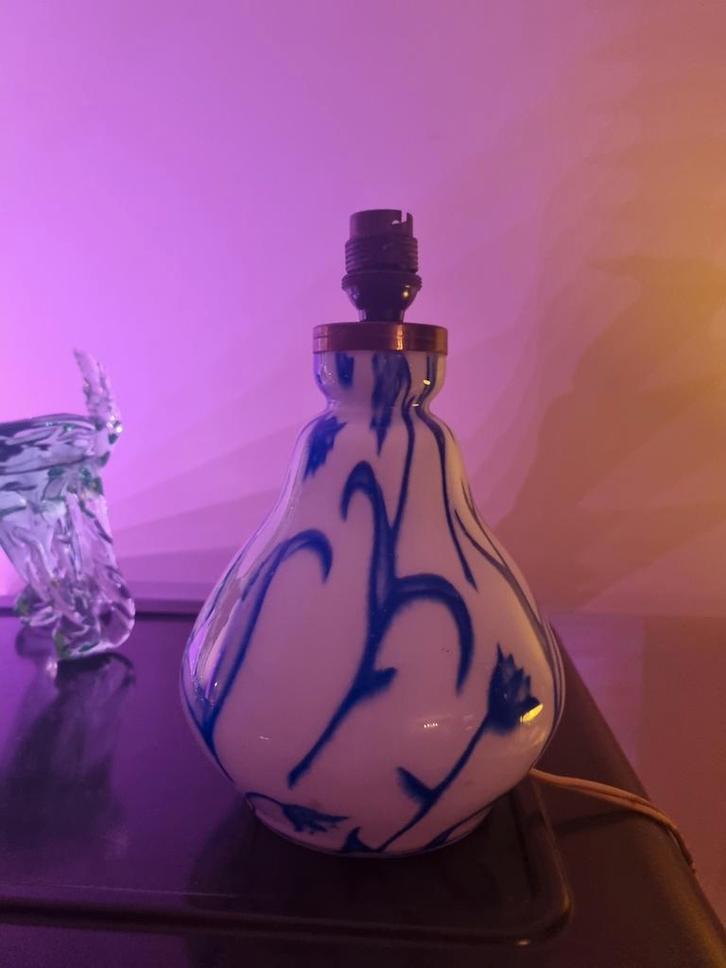 Murano Lampenvoet Wit/Blauw - kleur-echt, niet beschilderd, Antiek en Kunst, Antiek | Lampen, Ophalen of Verzenden