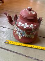Terracotta Theepot met Bloemen Decoratie, Ophalen of Verzenden