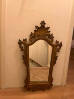 Goudkleurige Spiegel met Sierlijke Lijst, Huis en Inrichting, Woonaccessoires | Spiegels, Ophalen, Minder dan 50 cm, Gebruikt