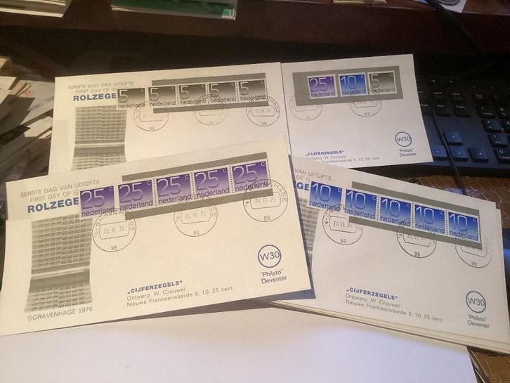 No7253 Philato W30 5rolzegels 5+10+25cent Heb ook van, Postzegels en Munten, Postzegels | Eerstedagenveloppen, Nederland, Ophalen
