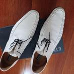 Design leren Witte herenschoen  Manfield/ mt 44, Manfield, Wit, Ophalen of Verzenden, Zo goed als nieuw