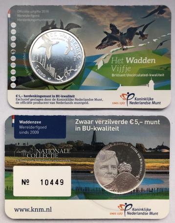 2016 COINCARD 5 EURO WADDEN VIJFJE *BU* beschikbaar voor biedingen