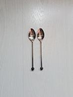 2 verzilverde Stijlappel theelepeltjes, Antiek en Kunst, Ophalen of Verzenden