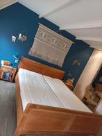 Teakhouten bed met nachtkastjes, Huis en Inrichting, Slaapkamer | Bedden, Ophalen, 210 cm, Tweepersoons, Zo goed als nieuw