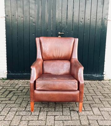 Mooie cognac leren Bendic chesterfield fauteuil  beschikbaar voor biedingen