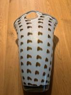 Leerdam glazen vaas - Crème/Bruin - 37cm, Antiek en Kunst, Ophalen