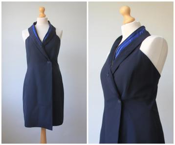 Sarah Pacini - NIEUW / lange blazer / jurk / blauw / maat S beschikbaar voor biedingen