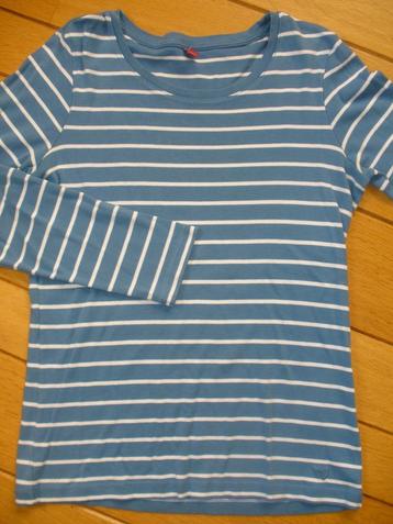 ESPRIT t- shirt blauw wit streep maat L - nieuw 