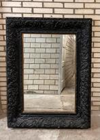 Zwarte houten barok spiegel, Huis en Inrichting, Woonaccessoires | Spiegels, Ophalen, 100 tot 150 cm, Zo goed als nieuw, 75 tot 100 cm