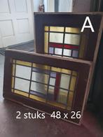 Glas in lood, Ophalen, Gevelraam of Ruit, Gebruikt, Minder dan 80 cm