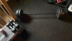 Bodypump stang met schijven, Sport en Fitness, Fitnessmaterialen, Ophalen of Verzenden, Zo goed als nieuw