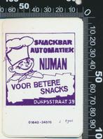 Sticker: Snackbar Automatiek Nijman (4), Verzamelen, Ophalen of Verzenden, Zo goed als nieuw, Bedrijf of Vereniging