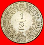 Ⰶ CORNUCOPIA (1935-1965): PERU 1/2 SOL DE ORO 1955 ERROR!, Verzenden, Zuid-Amerika, Losse munt