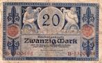 bankbiljet:  Duitsland, 20 Mark, Postzegels en Munten, Bankbiljetten | Europa | Niet-Eurobiljetten, Verzenden, Duitsland, Los biljet