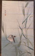 Ohara Koson: Vogel op rietstengel /  Lap stof, Hobby en Vrije tijd, Stoffen en Lappen, Nieuw, Ophalen of Verzenden, 30 tot 120 cm