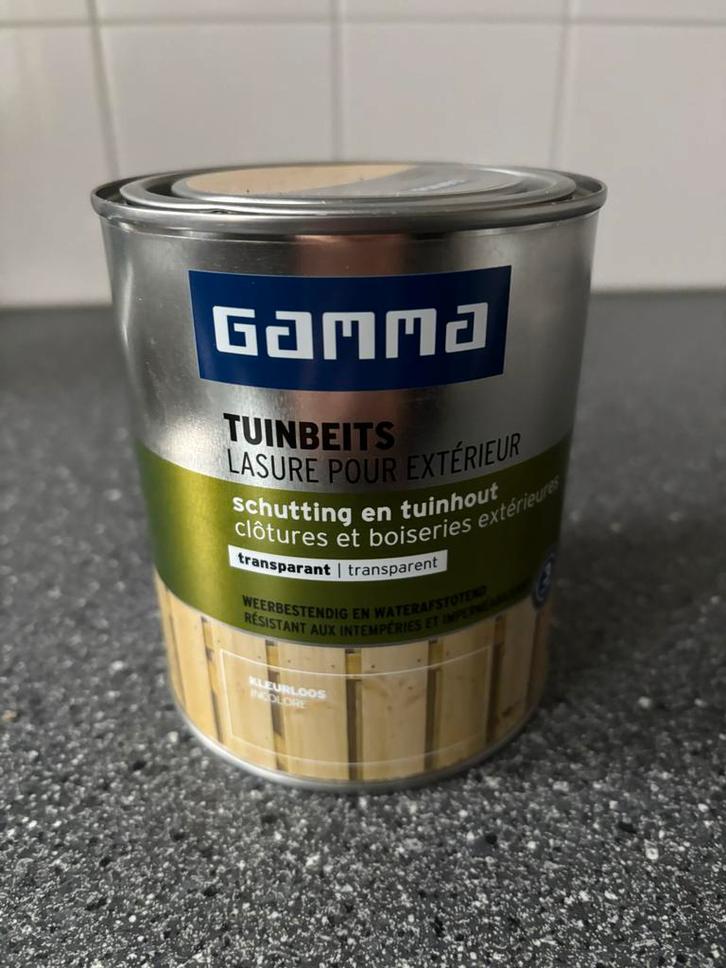 Gamma Tuinbeits Transparant, Doe-het-zelf en Verbouw, Verf, Beits en Lak, Gebruikt, Beits, Minder dan 5 liter, Overige kleuren