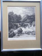 Willem G.UNGER, Mooie zw-wit ets van een Waterval, Ophalen