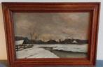 Schilderij winterlandschap Zutphen Achterhoek antiek, Antiek en Kunst, Ophalen of Verzenden