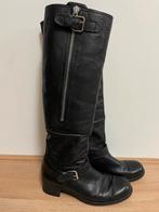Sch7 - Zwarte leren overknee Unisa laarzen maat 41 (1), Kleding | Dames, Schoenen, Ophalen of Verzenden, Zo goed als nieuw, Zwart