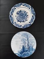 Twee Delfts Blauwe wandborden, vintage, Ophalen