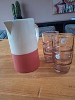 Karaf / waterkan met 4 Glazen, Huis en Inrichting, Keuken | Servies, Ophalen, Glas of Glazen, Nieuw, Glas